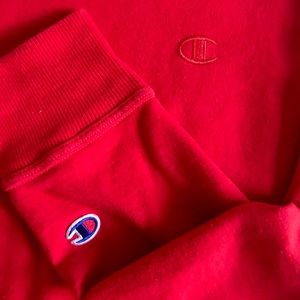 Red Champion crewneck sweater!
